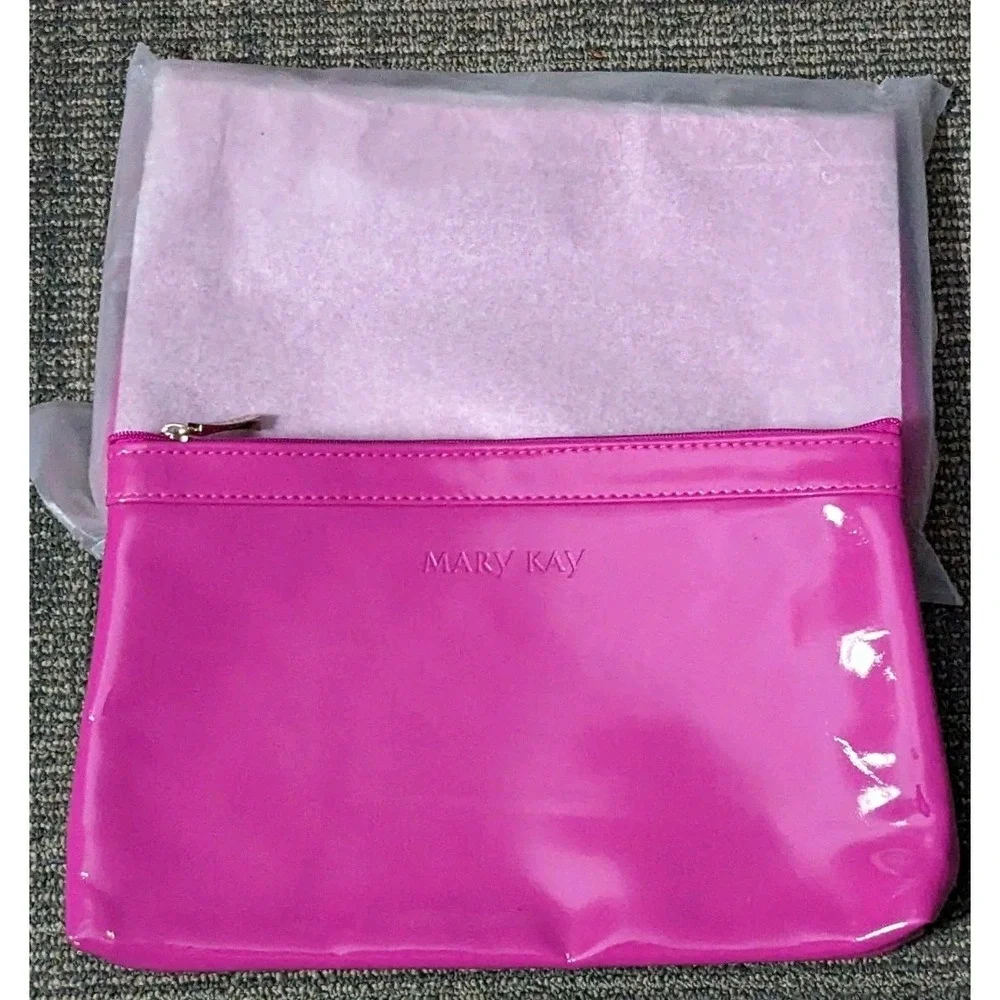 Pair Of New Mary Kay Hot Pink Cosmetic Bags Makeup Zipper Travel Storage School